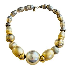 Vtg Cadoro Chunky 70s Disco Fever Necklace Large Beads Choker statement 17"